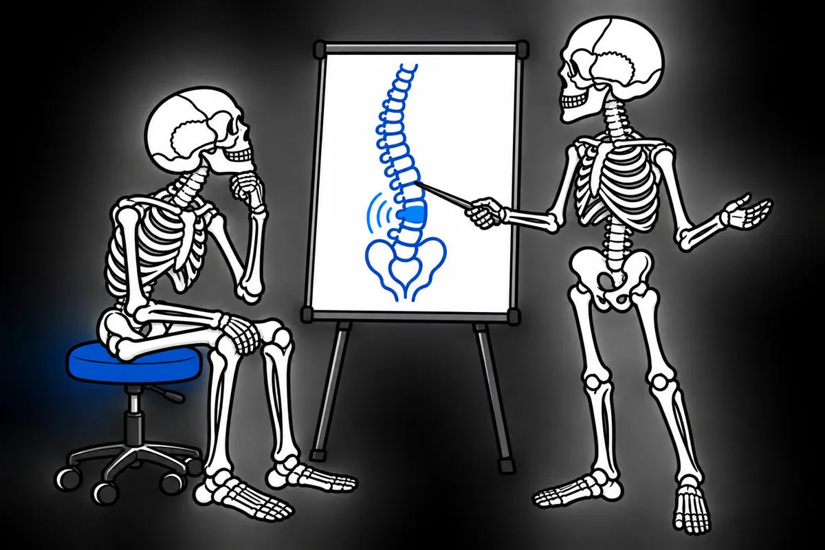 Ilustracja kościotrupa do tematu Czy przepuklina krążka międzykręgowego jest groźna