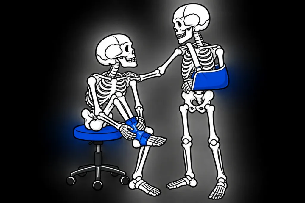 Ilustracja kościotrupa do tematu Czym różni się skręcenie od zwichnięcia
