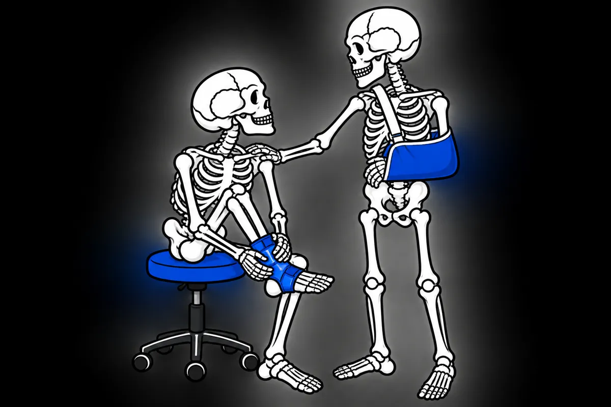 Ilustracja kościotrupa do tematu Czym różni się skręcenie od zwichnięcia
