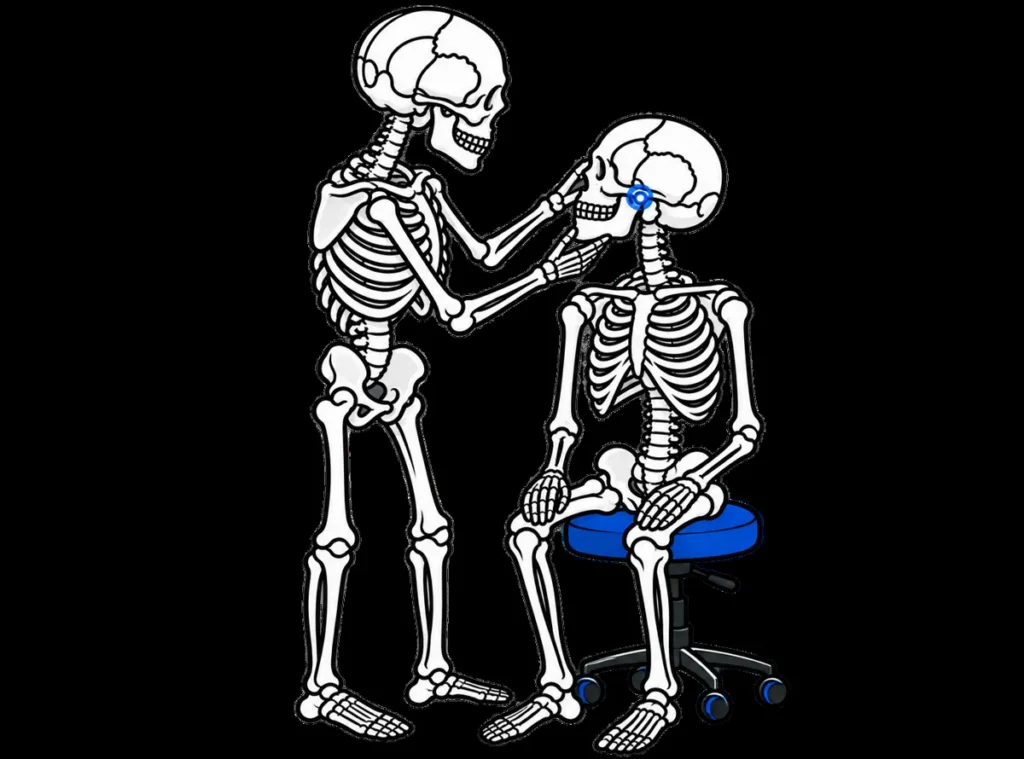 Ilustracja kościotrupa do tematu Dlaczego fizjoterapia może wspierać leczenie stomatologiczne