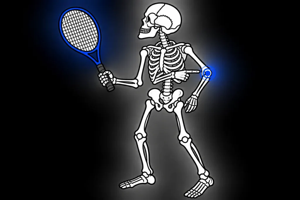 Ilustracja kościotrupa do tematu Łokieć tenisisty i ból podczas chwytania