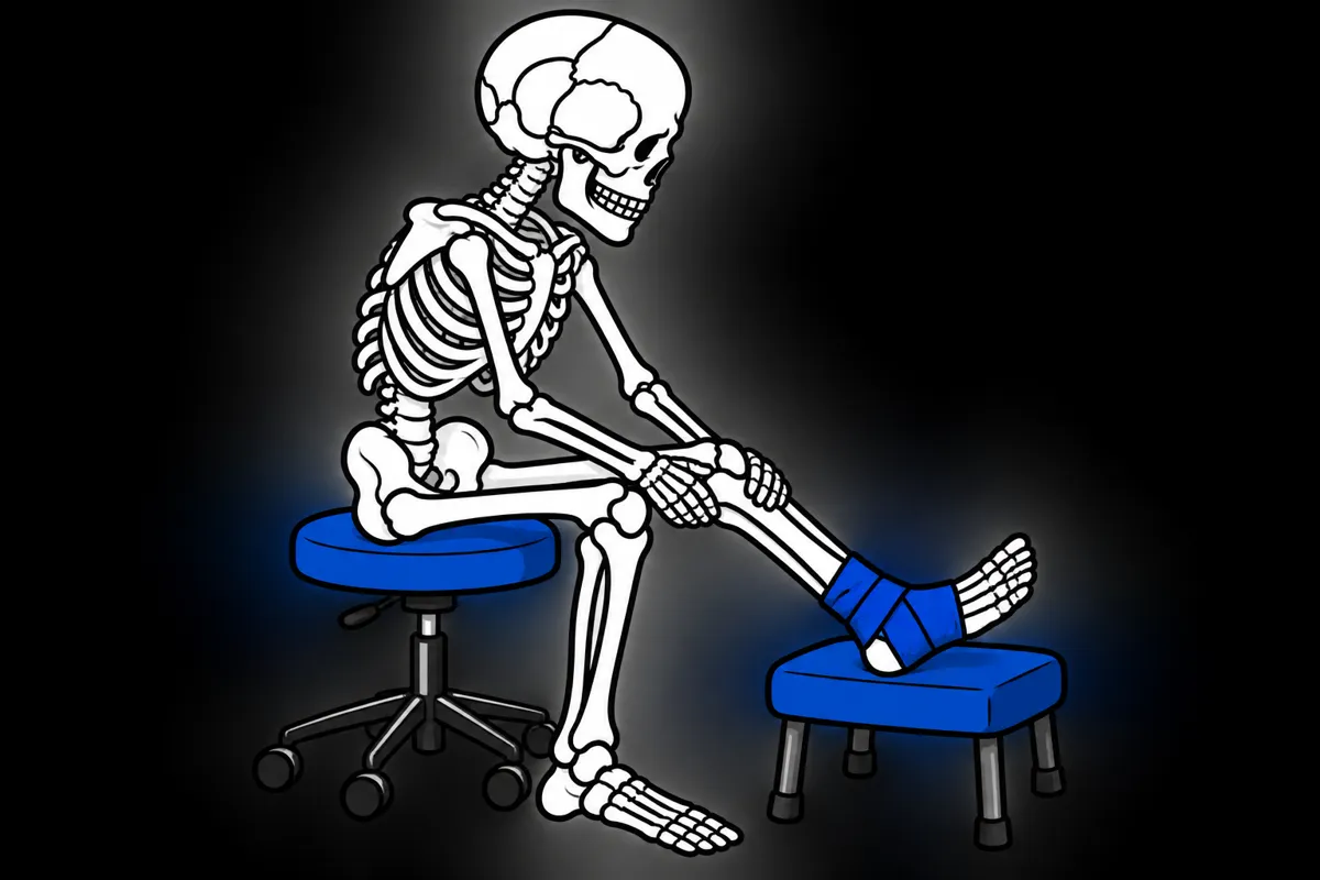 Ilustracja kościotrupa do tematu Skręcenie stawu skokowego i powrót do pewnego kroku
